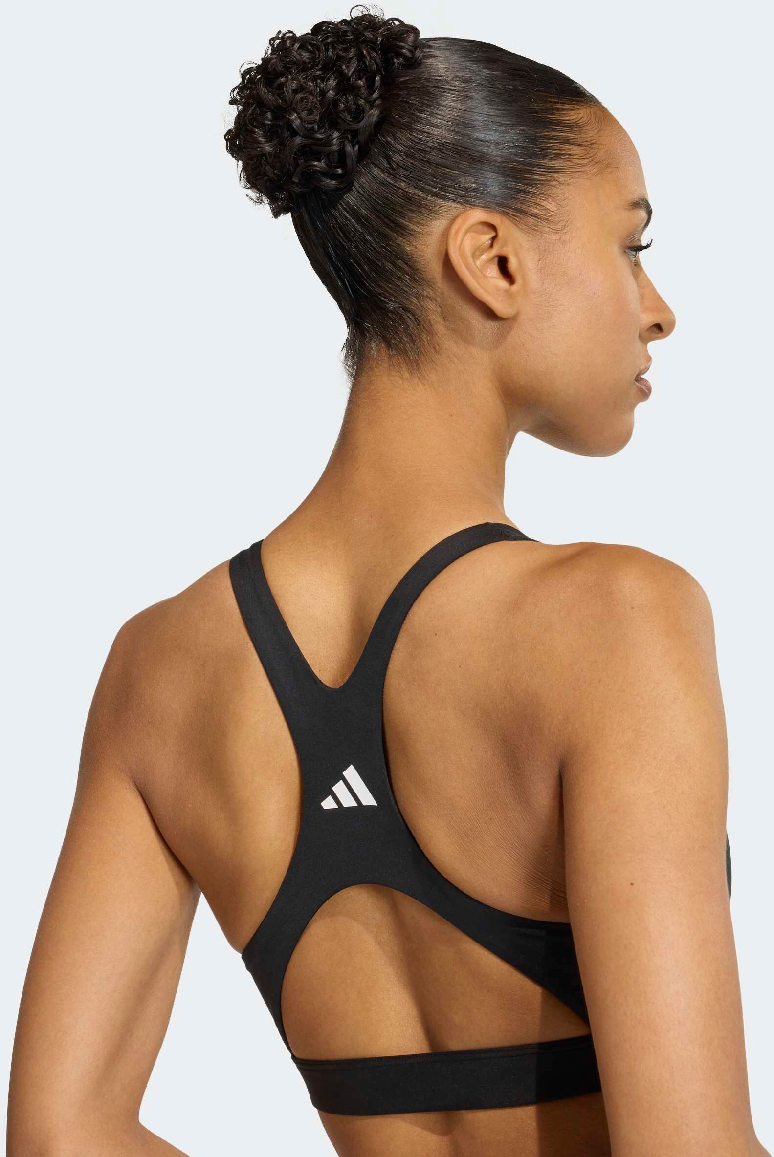 Sport-BH ADIDAS PERFORMANCE "OPT ESS HS", Damen, Gr. S, Cup C/D, schwarz, Obermaterial: 85% Polyester, 15% Elasthan, BHs Sport-BH schwarz S, Cup C/D