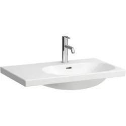 LAUFEN LUA Waschtisch, 1 Hahnloch, mit Überlauf, 750x460mm, Ablage links, H8170850001041, Farbe: Weiß