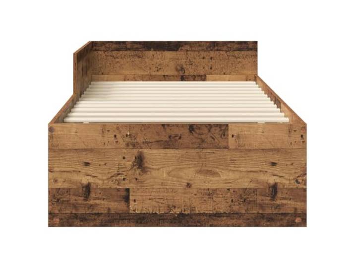 KTHLBRH Bettgestell mit Kopfteil aus antikem Holz, 80 x 200 cm Technisches Holz, feste Latten, modernes Design, einfache Wartung