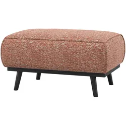 Hocker Statement aus gewebtem Stoff, modern und luxuriös, terra melange, komfortabel gepolstert
