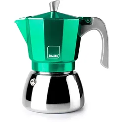 IBILI - Elba Green Espressokocher, 12 Tassen, 600 ml, Aluminiumguss, Edelstahlboden, induktionsgeeignet