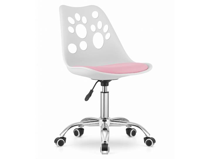 Fauteuil Pivotant Imprimé - Blanc Et Rose