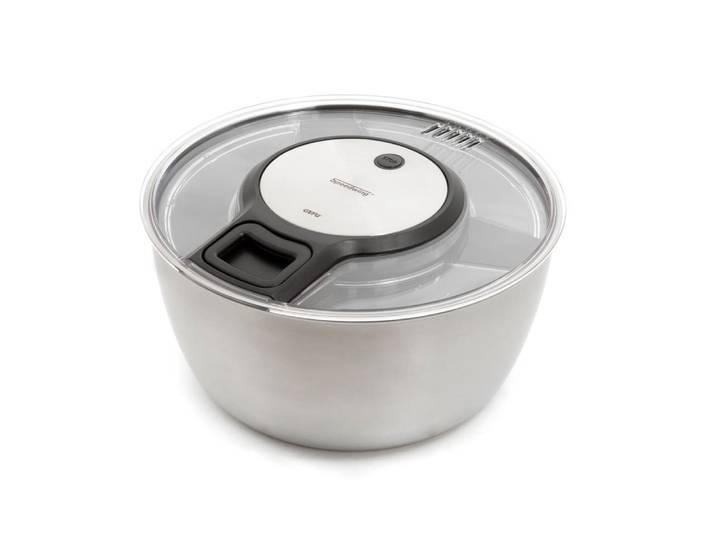 Essoreuse à salade en acier inoxydable argent