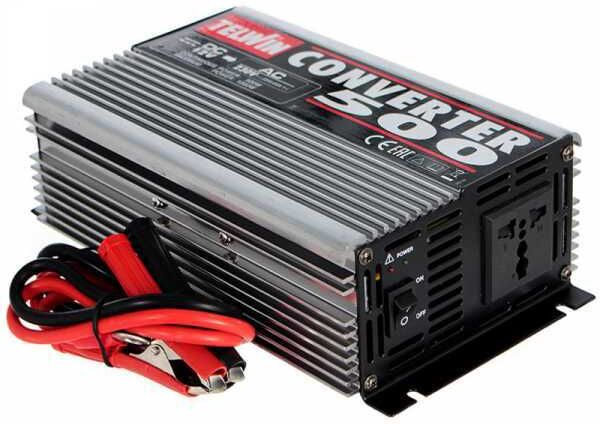 Telwin Converter 500 - Convertisseur de courant à onduleur de 12V CC à 230V CA - puissance 500W