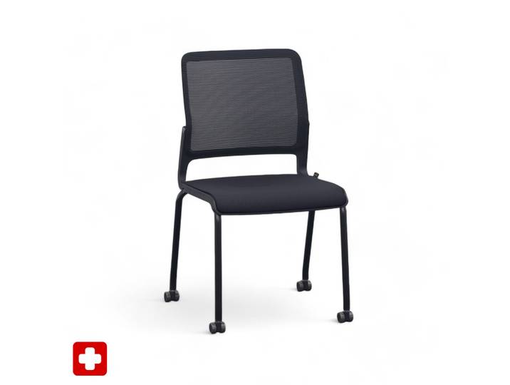 4-leg chairs Sitag SitagXilium Mesh Black without armrests, New - Perfect for office and reception
