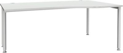 Schäfer Shop Genius Freiformschreibtisch MODENA FLEX, Ansatz rechts, lichtgrau/weißaluminium