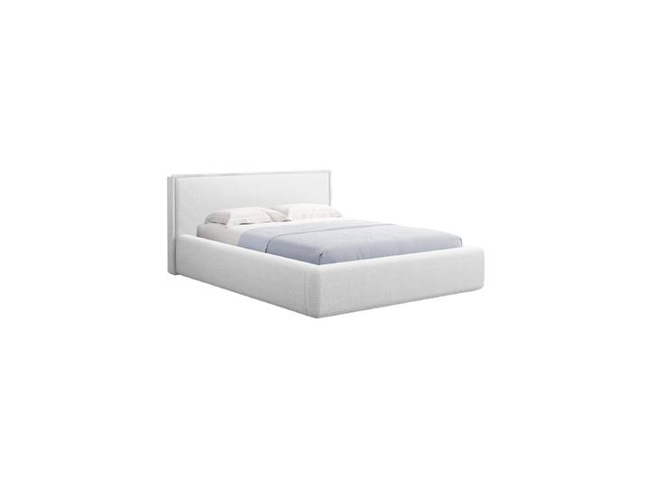 Design Polsterbett „Tena“ mit Ablagefach, Strukturstoff Hellgrau chosen by Bloomingloft