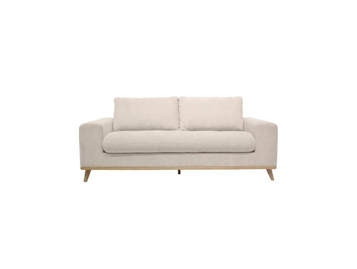 Canapé convertible 3 places beige roucas, matelas 10 cm