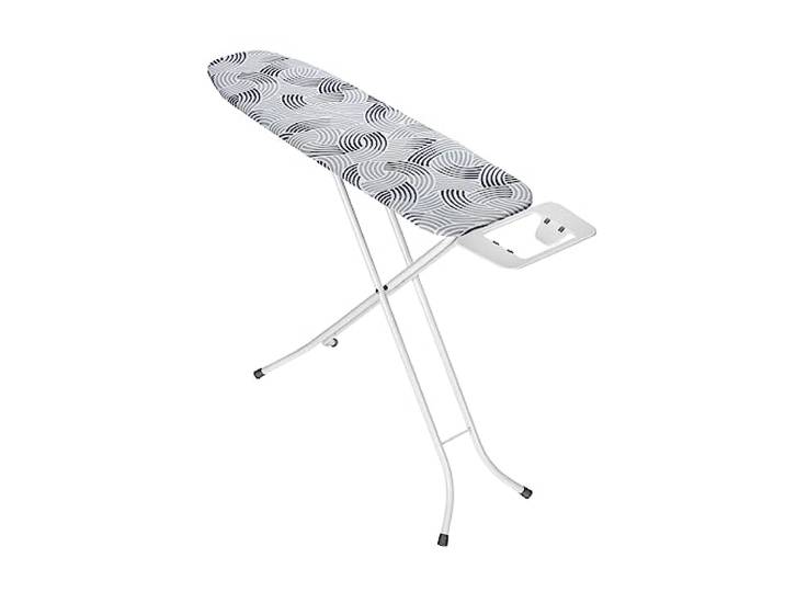 WENKO Bügeltisch Base, solides Einstiegsbügelbrett, dampfbügelgeeignet, höhenverstellbar 73-90 cm, Rundrohr Ø 20 mm aus pulverbeschichtetem Metall, Bügelfläche 110 x 30 cm, 5 mm Polsterung