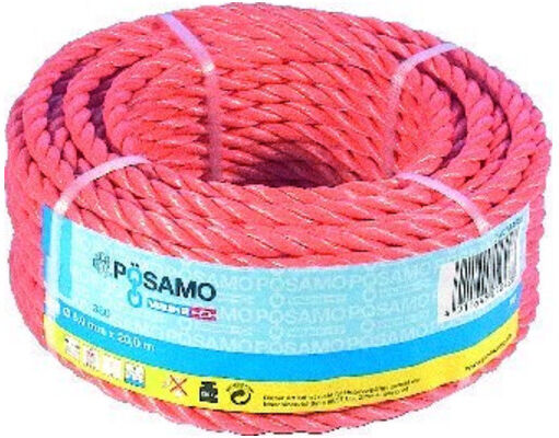 PÖSAMO Corde PP tressée orange 10,0 mm x 25 m en anneaux (1200500160)
