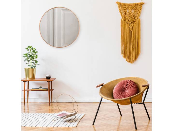 Miroir mural Pohon Ø 70cm Doré/Doré fer peint 70 x 70 x 3cm