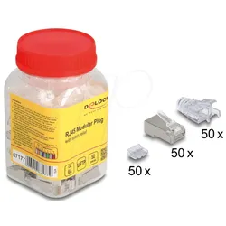 DELOCK 67177 - RJ45 Modularer Stecker Cat.6a mit Knickschutztülle 50er Set