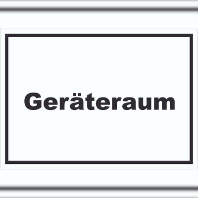 HB-Druck Geräteraum Schild mit Text Schuppen waagerecht A4 Rückseite selbstklebend