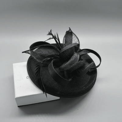 Inspire Essentials Elegant Feather Fascinator Hat For Women Wedding And Cocktail Party Headpiece black