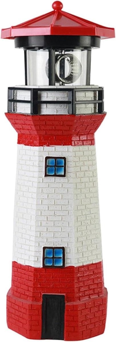 Rode Solar Vuurtoren Decoratieve Tuinlamp met Automatische Dag-Nacht Sensor