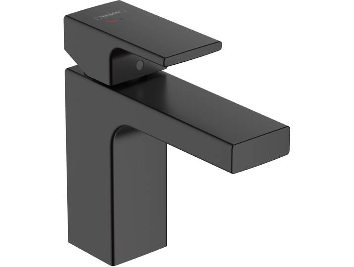 hansgrohe Vernis Shape - Wastafelmengkraan - Ééngreeps bediening - Met trekwaste - 100mm maat - Mat Zwart