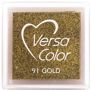 Rico-Design Stempelkissen VersaColor, für Kreativprojekte, gold, 2,5 x 2,5 cm, Kunststoffgehäuse