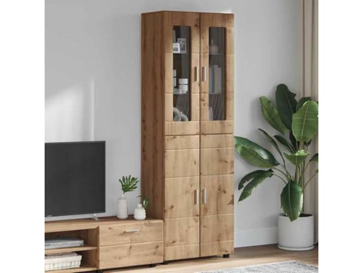 Highboard FLORIN 60 x 35 x 182 cm Artisan-Eiche Holzwerkstoff Schrank Robuster Holzwerkstoff, matte Oberfläche, vielseitig nutzbar, einfache Reinigung, modernes Design