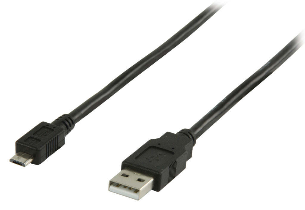 Valueline USB A naar Micro B USB 2.0 kabel, zwart, 1 m