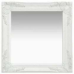 Décoshop26 - Quadratischer Wandspiegel Barockstil 50x50 cm weiß DEC022854 DEC022854