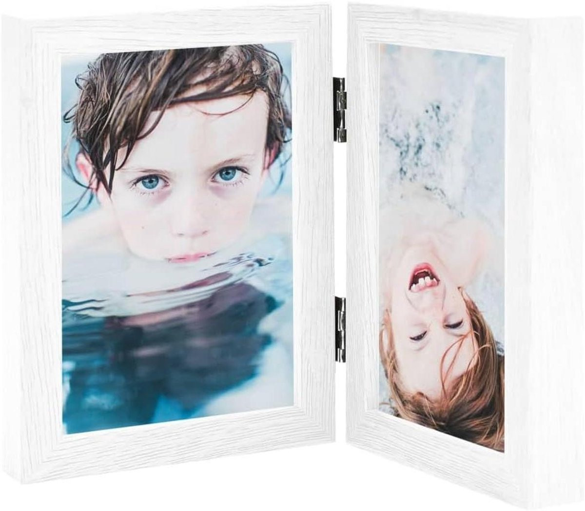 Wit Fotolijst Diptych Dubbel Lijstje voor 2x 10x15 cm Foto's