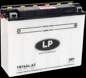 Landport Batteria Per Moto Modello YB16AL-A2 Con Tecnologia Robusta al Piombo Acido