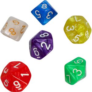 Philos Würfel 7740, pearl, bunt, 10-seitige Zahlenwürfel, 50 Würfel, 50 Stück