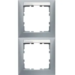 Berker 10129959 Rahmen 2-fach senkrecht, mit Beschriftungsfeld, Serie S.1, alu m