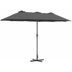 Helloshop26 - Moderner faltbarer Gartenschirm 370 x 197 x 239 cm leicht zu transportieren strapazierfähig aus anthrazitfarbenem