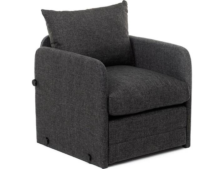 Fauteuil convertible en lin gris foncé