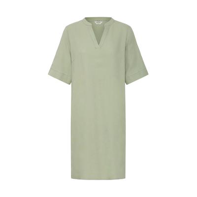 Minikleid OXMO "Minikleid OXNInna Linen Mix", Damen, Gr. 42, N-Gr, grün (tea), Obermaterial: 80% Viskose LENZING LenzingCV. 20% Leinen LI., Kleider Minikleid