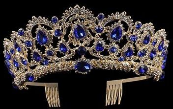 Inspired Deals Vintage Gold Crystal Wedding Tiara Crown With Comb Elegant Baroque Bridal Headpiece gold Red