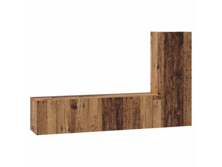 LMTYOENFG TV-Schrank Set Wandmontiert 3-Teilig Altholz Holzwerkstoff Platzsparende Hängeboard Kombination für Wohnzimmer und Schlafzimmer mit Scharniertüren und Ablageflächen.