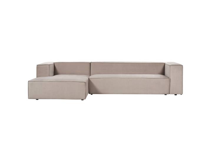 3-SITZER-ECKSOFA Samtstoff taupe linksseitig Vernon
