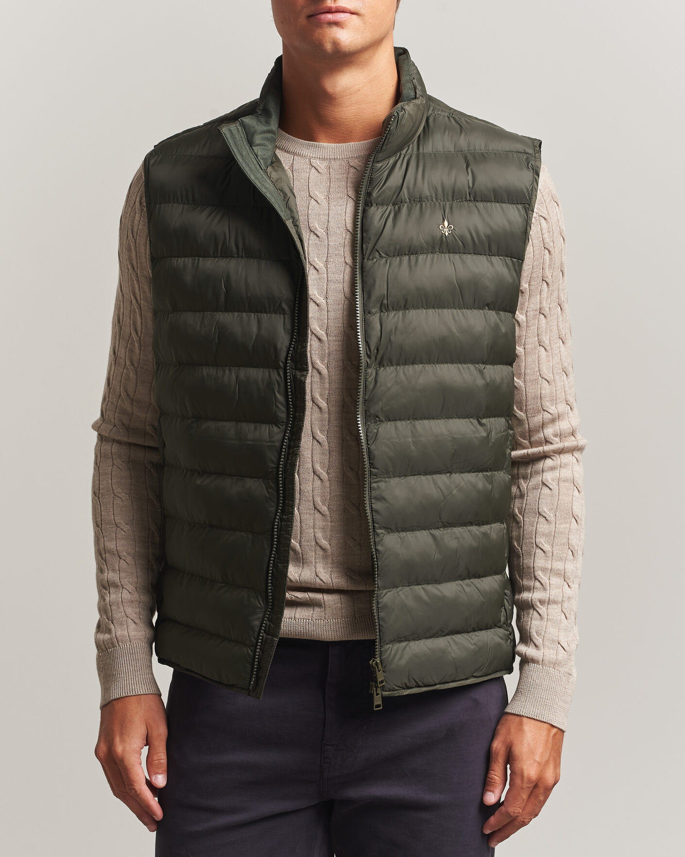 Morris Norfolk Liner Vest Olive men S Grøn