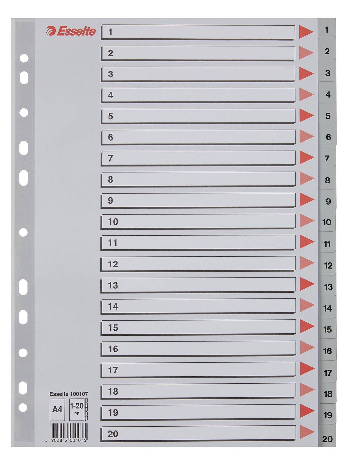 Esselte Register Zahlen, Plastik