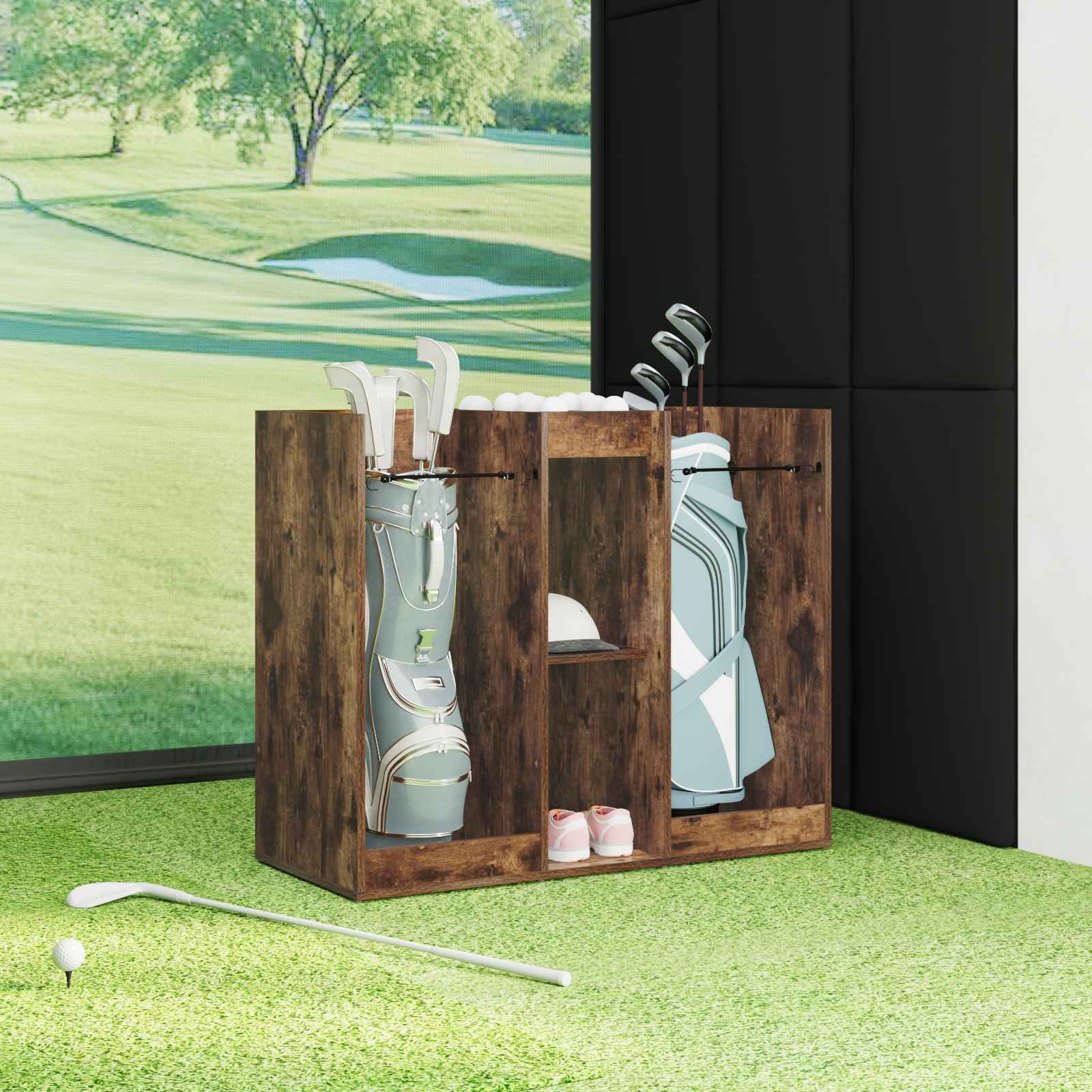 vidaXL Armoire de Golf Uni Chêne fumé 102 x 45 x 85,5 cm
