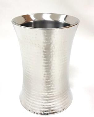 BIDK Home "Stainless Steel Hammered Vase 9.25""H -ST - Silver"