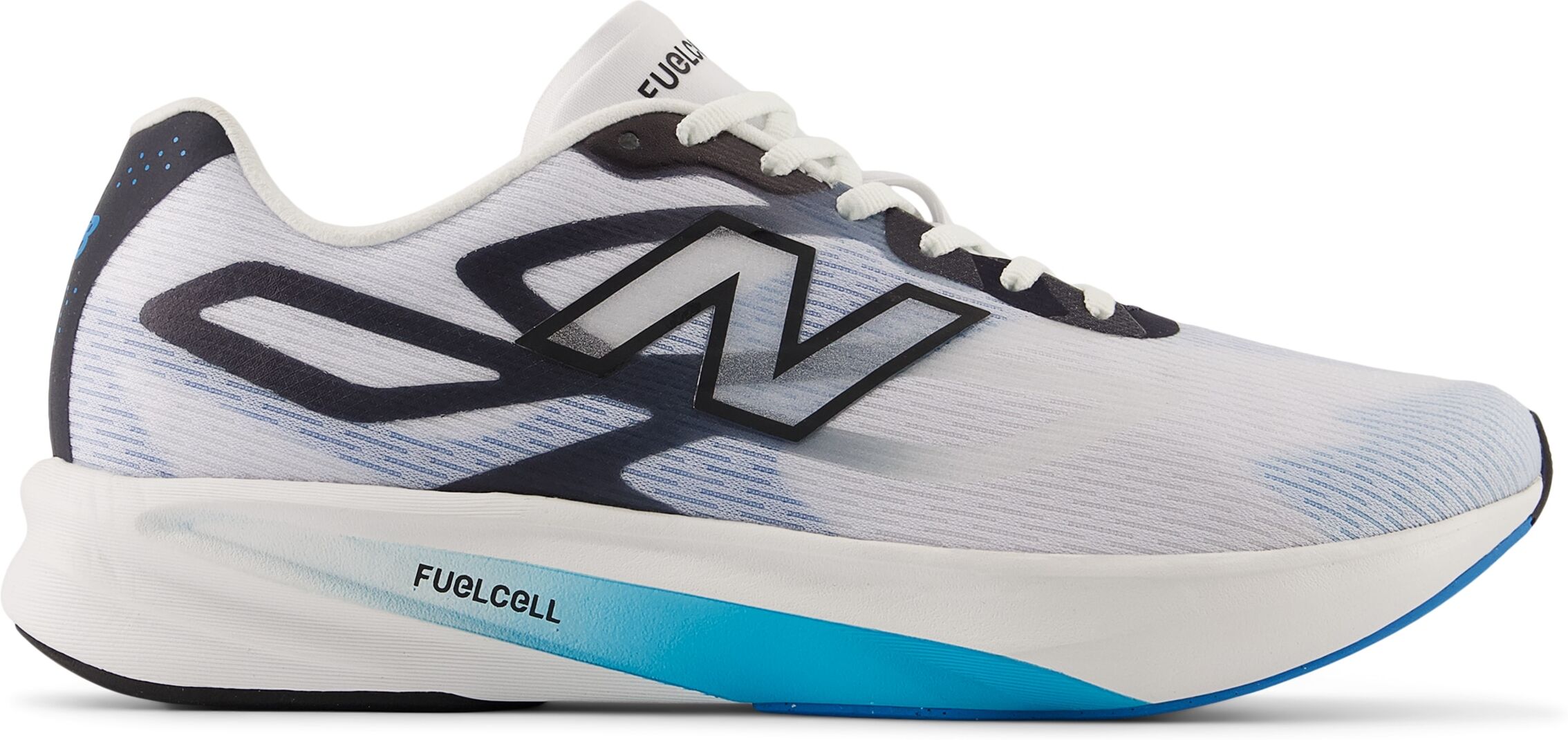 Laufschuh NEW BALANCE "Flight-R", Herren, Gr. 40,5, blau (nb 103 weiß, altitude, schwarz night), Synthetik, Textil, Schuhe Laufschuh, für leichte, reaktionsfreudige Dämpfung nb 103 weiß, altitude, schwarz night 40,5