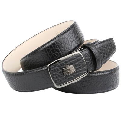 Ledergürtel ANTHONI CROWN, Herren, Gr. 90, schwarz, Leder, unifarben, Gürtel Ledergürtel, mit Seelöwen-Prägung