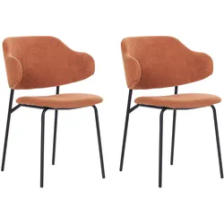 ESSZIMMERSTUHL 2er-Set Polsterbezug Orange Kenai