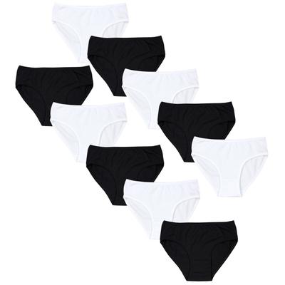 Slip TUPTAM "Slips Mädchen Slips mit Aufdruck 10er Pack", Kinder, Gr. 164, schwarz (schwarz, weiß), Unterhosen Slip