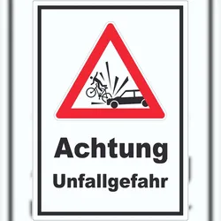 HB-Druck Aufkleber Auto und Fahrradfahrer Unfall A3 (297x420mm)