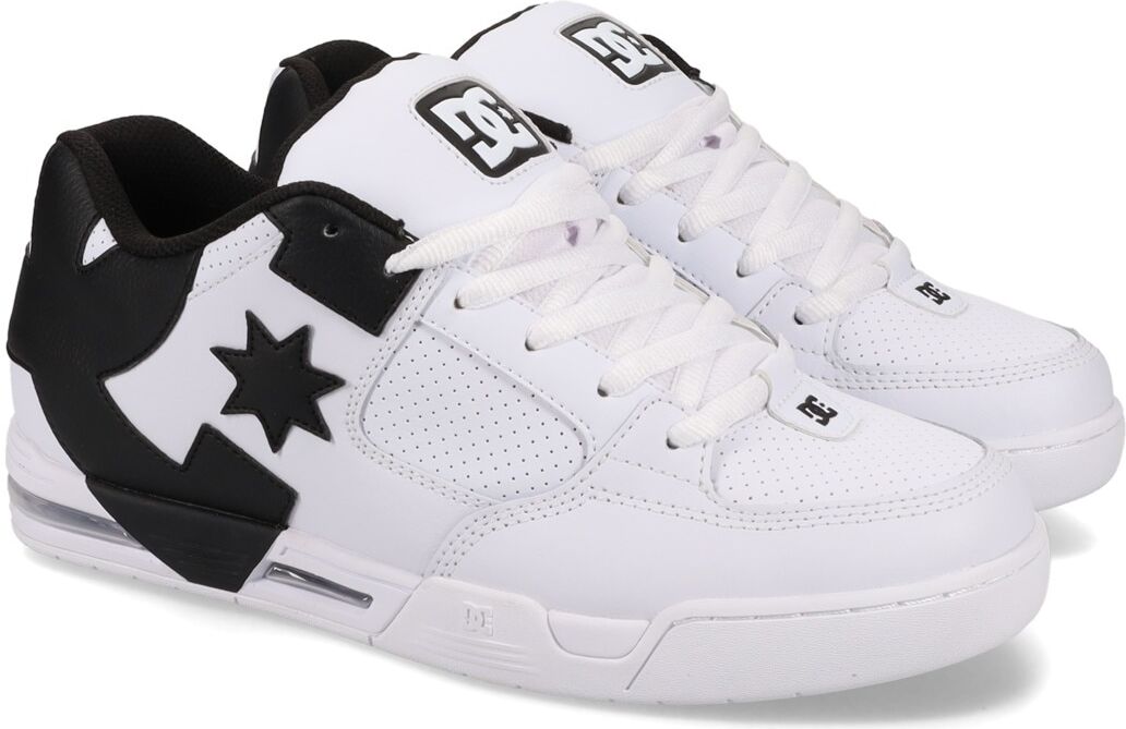 Sneaker DC SHOES "DC Command", Herren, Gr. 10 (43), weiss (weißschwarz), Obermaterial:50.46% Leder, 49.54% Synthetikmaterial., Schuhe Sneaker weißschwarz 10 (43)