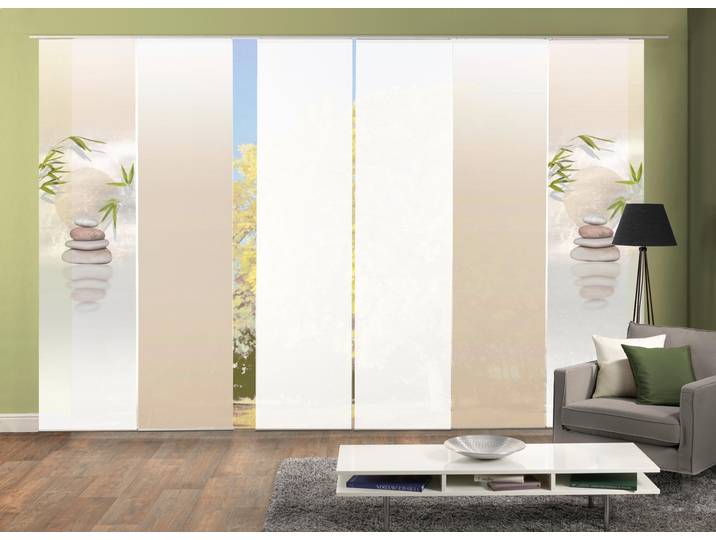 Schiebegardine HOME WOHNIDEEN BUDA , beige (naturfarben), B:60cm H:245cm, Polyester, Gardinen, Schiebegardine, HxB: 245x60, inkl. Befestigungszubehör