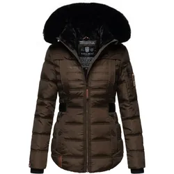 NAVAHOO Damen edler Winterjacke Kurzmantel mit abnehmbarem Kunstfellkragen Melikaa