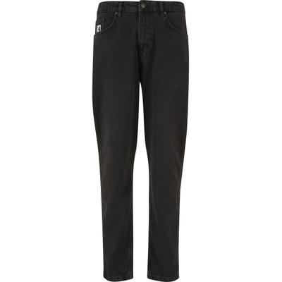 Straight-Jeans KARL KANI "Karl Kani Small Signature Tapered Five Pocket Denim", Herren, Gr. 28, Normalgrößen, vintage schwarz, 100% Baumwolle, Jeans Straight-Jeans