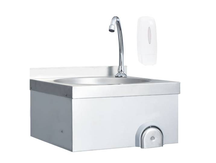 vidaXL Handwaschbecken mit Wasserhahn und Seifenspender Edelstahl