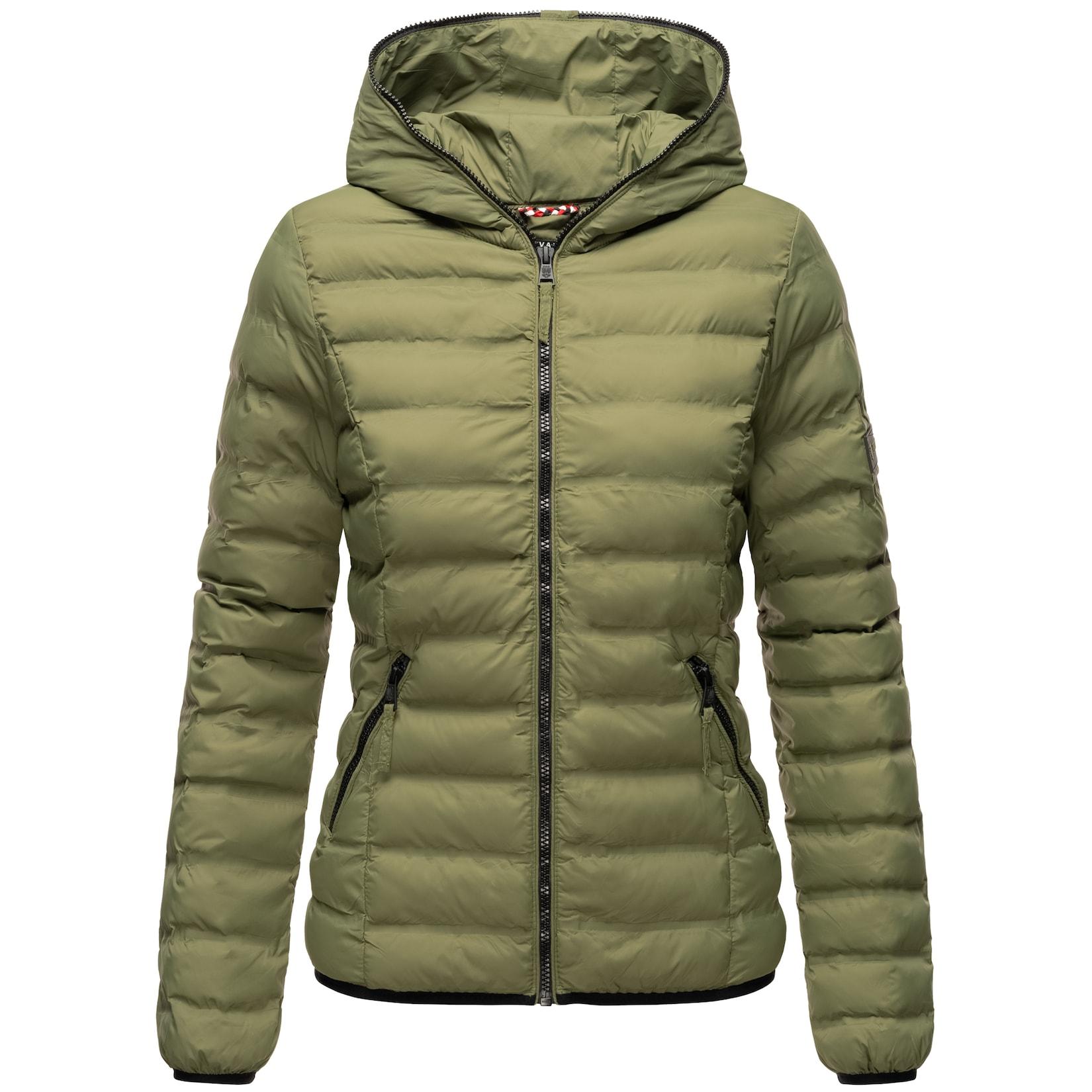 NAVAHOO Damen Stylische Steppjacke Übergangsjacke mit Kapuze Neevia