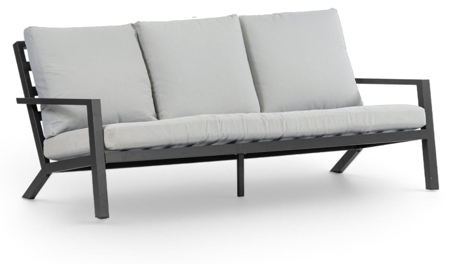 3-Sitzer Lounge-Sofa | Bezano | Mattschwarz / Creme | Aluminium